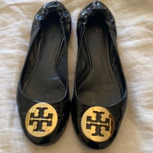 Tory Burch black patent ballet flats